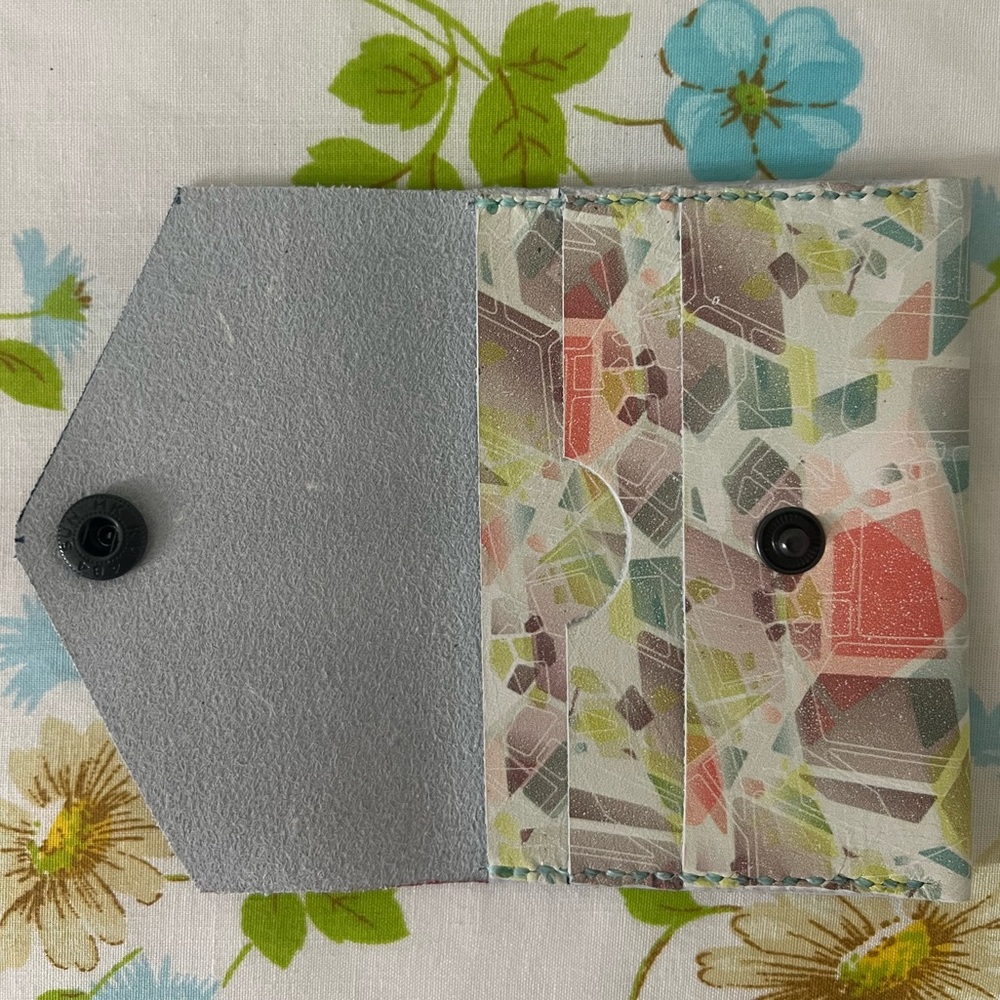 Hand Crafted Multicolor Abstract Wallet - Picture 3 of 5